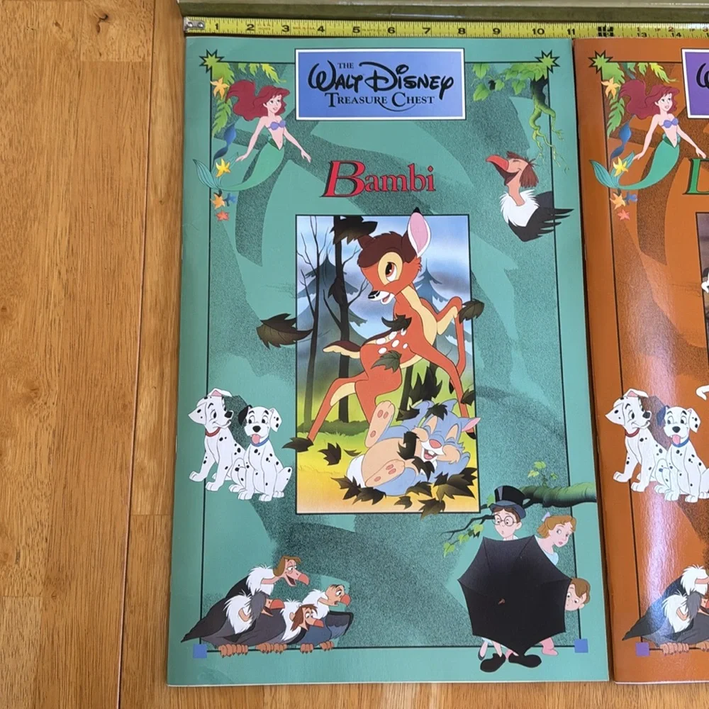 ✋LN The Walt Disney Treasure Chest 1991 Bambi 101 Dalmatians Book Unused Box